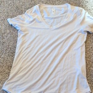 Athleta Soft White V-Neck Tee
